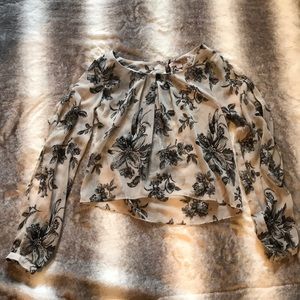 Sheer Long-Sleeve Crop Top